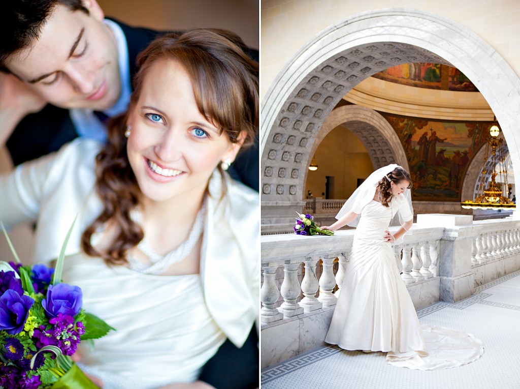 utah wedding photographer shooting bridals in the utah state capitol building