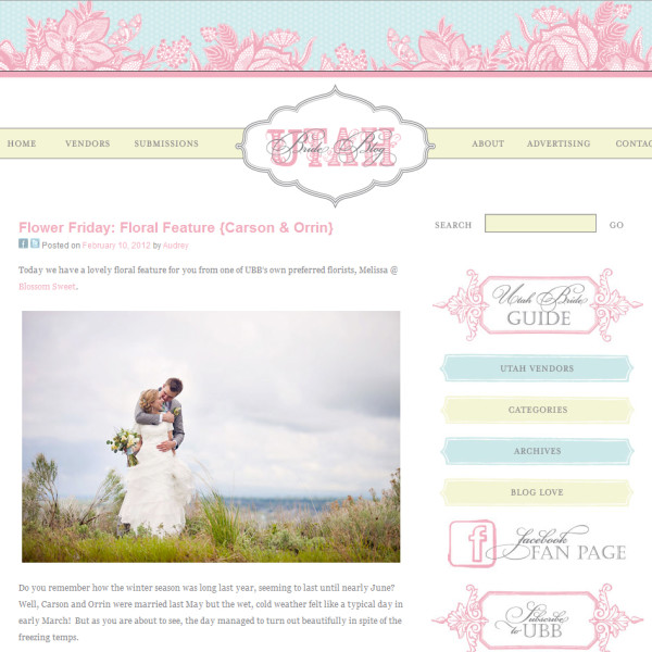 Featured on Utah Bride Blog