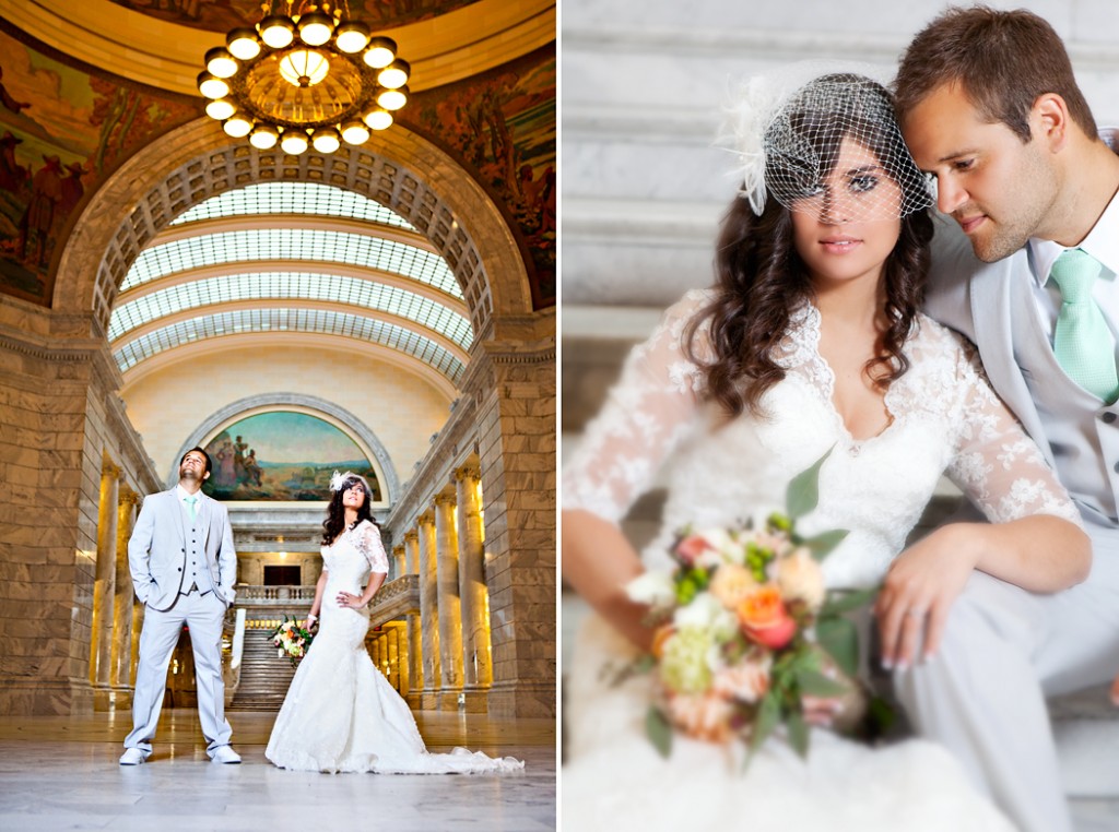 fun utah wedding photographer shoots in the utah state capitol building