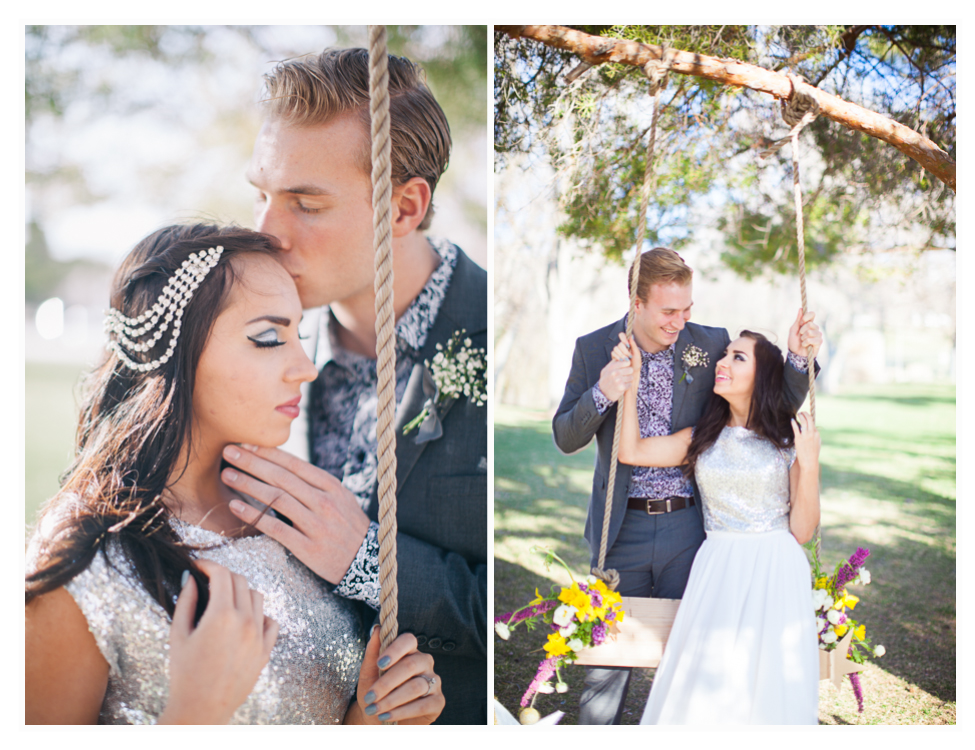 Utah wedding inspiration with fun couple and tree swing, love this idea for a wedding