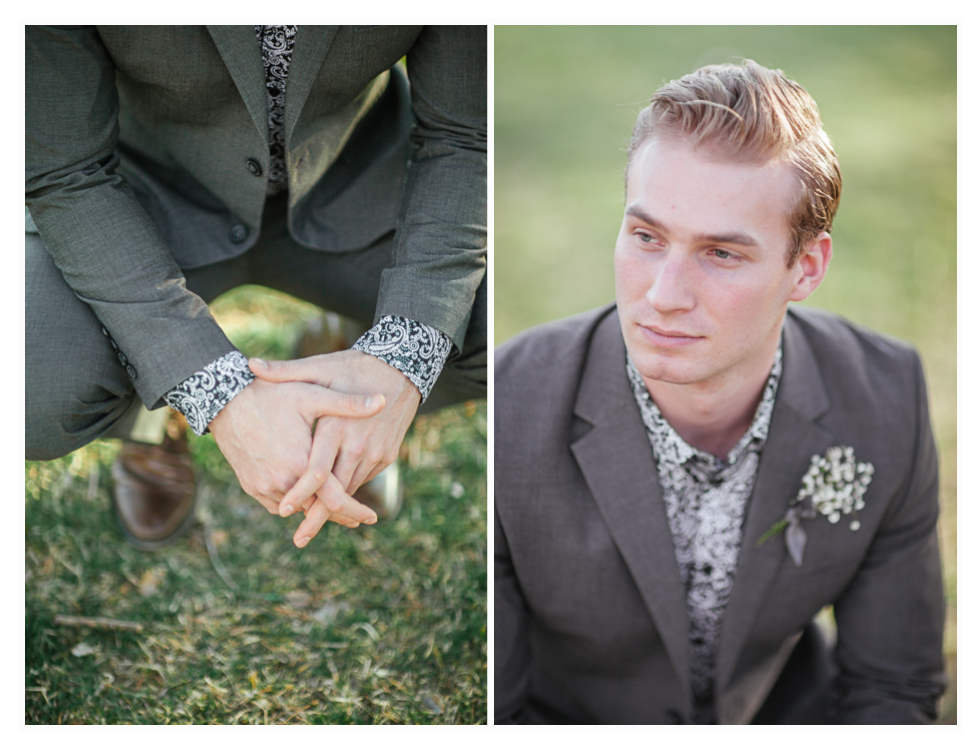 young groom poses for wedding photographs on his wedding day, groom poses