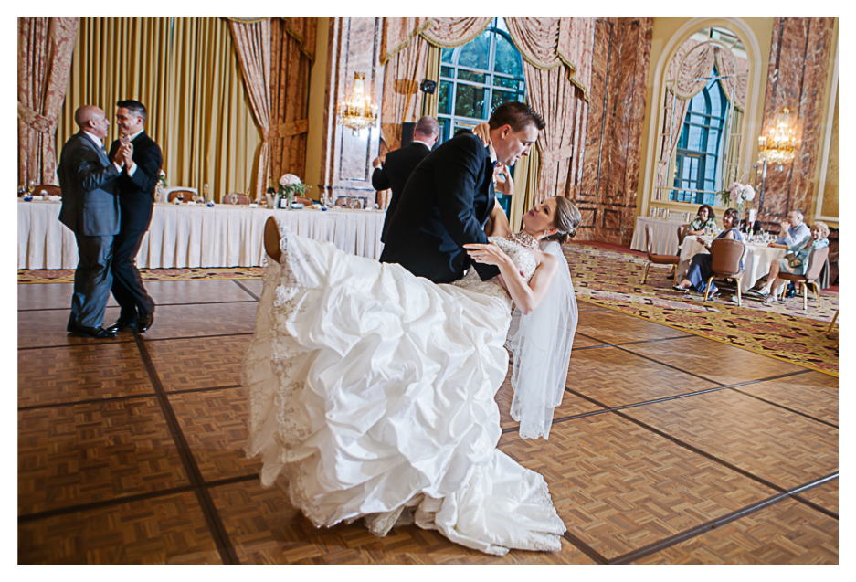 couples first dance at Utah's Grand America Hotel lavish wedding