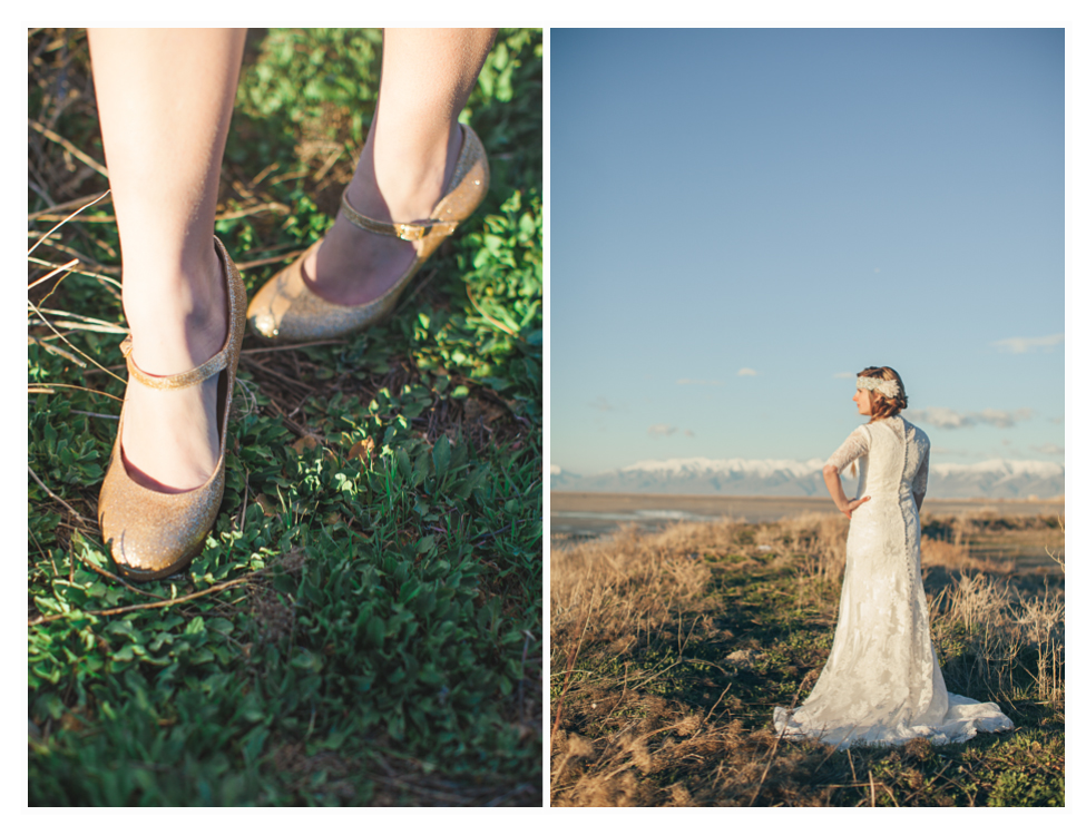 utah bridal photos taken on the shore of the great salt lake right outside of downtown salt lake city