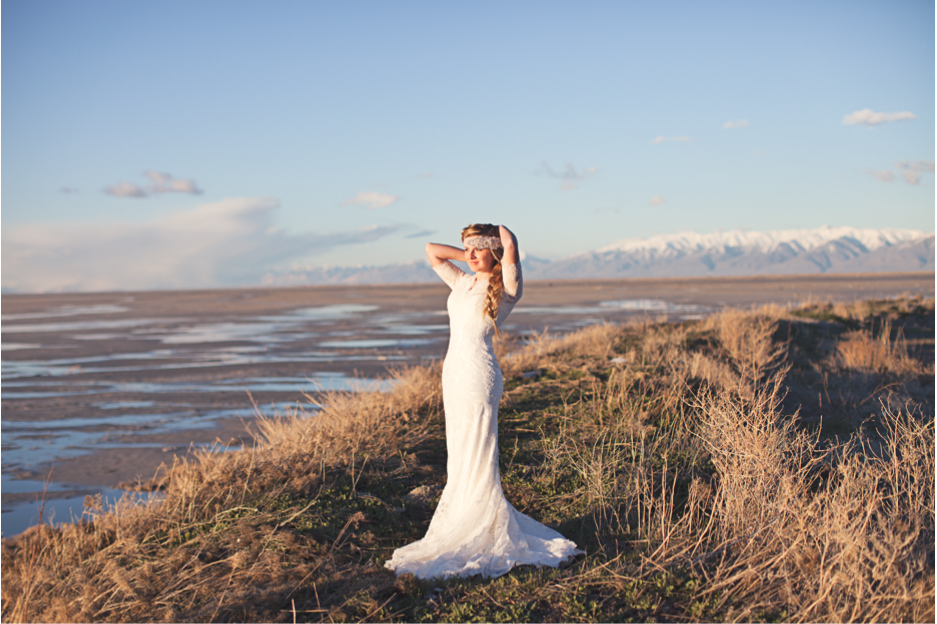 Utah bridals taken on the shores of the great salt lake, saltair