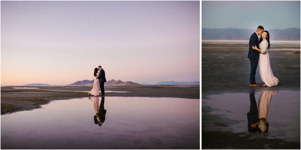 engagement photos taken at Saltair outside of Salt Lake City