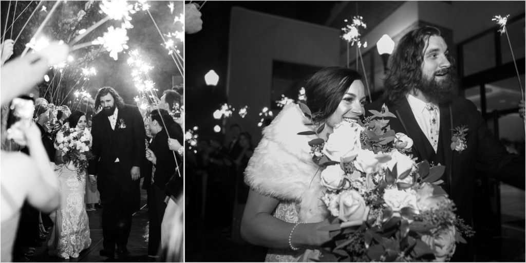 sparkler send off at Trolley Square